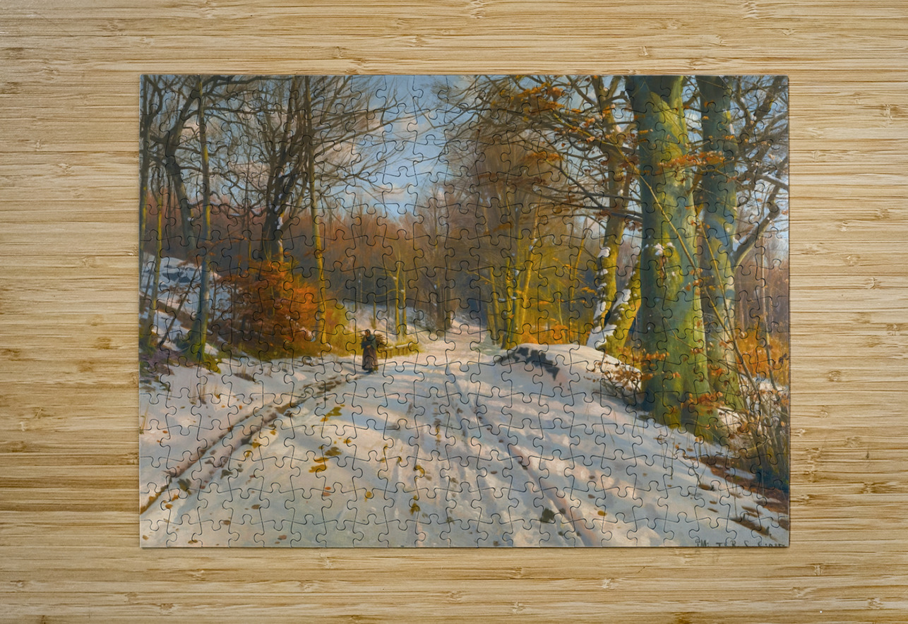 Winter Landscape [1917] by Peder Mørk Mønsted [Danish . 1859–1941] MyCozyFineArt Puzzle printing