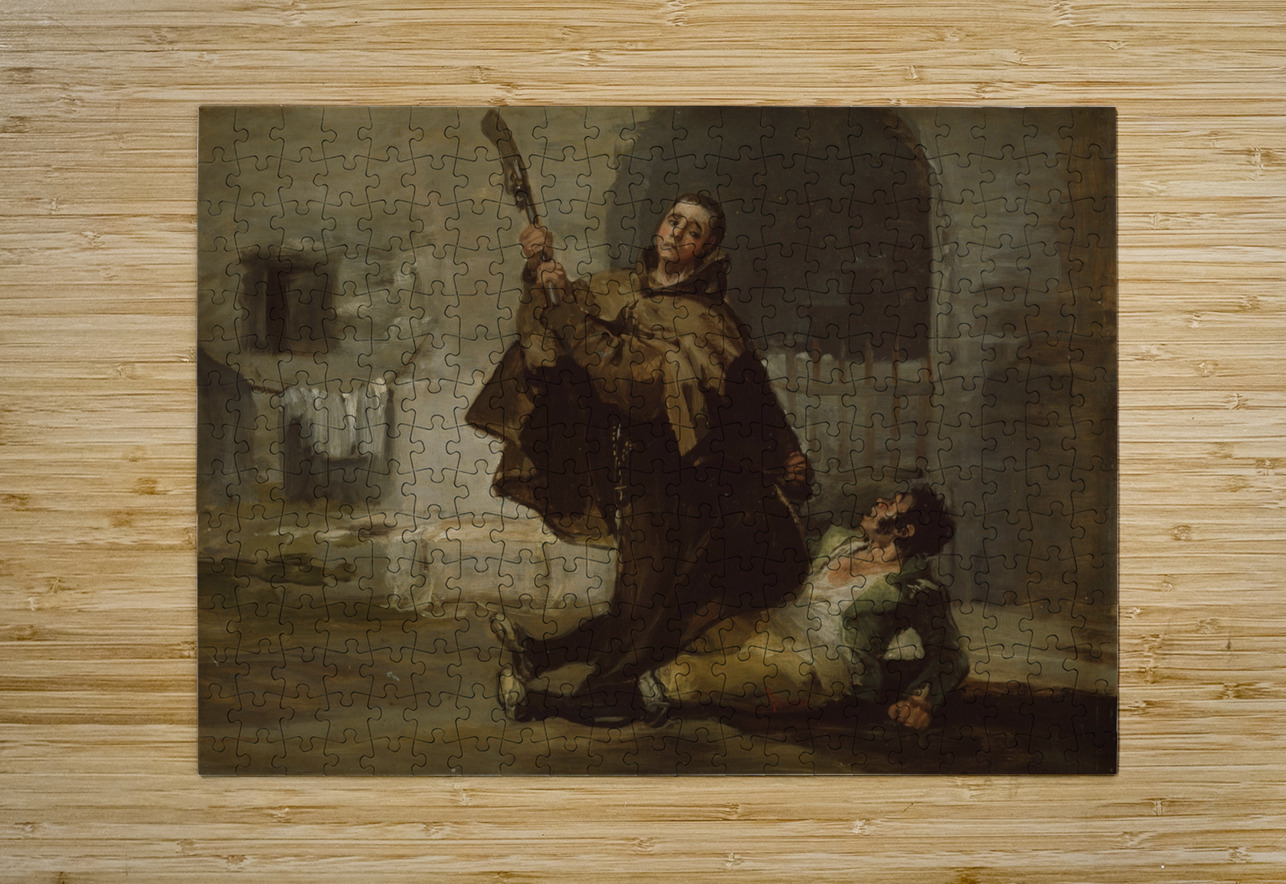 Friar Pedro Clubs El Maragato with the Butt of the Gun [c. 1806] by Francisco de Goya [1746–1828] MyCozyFineArt Puzzle printing
