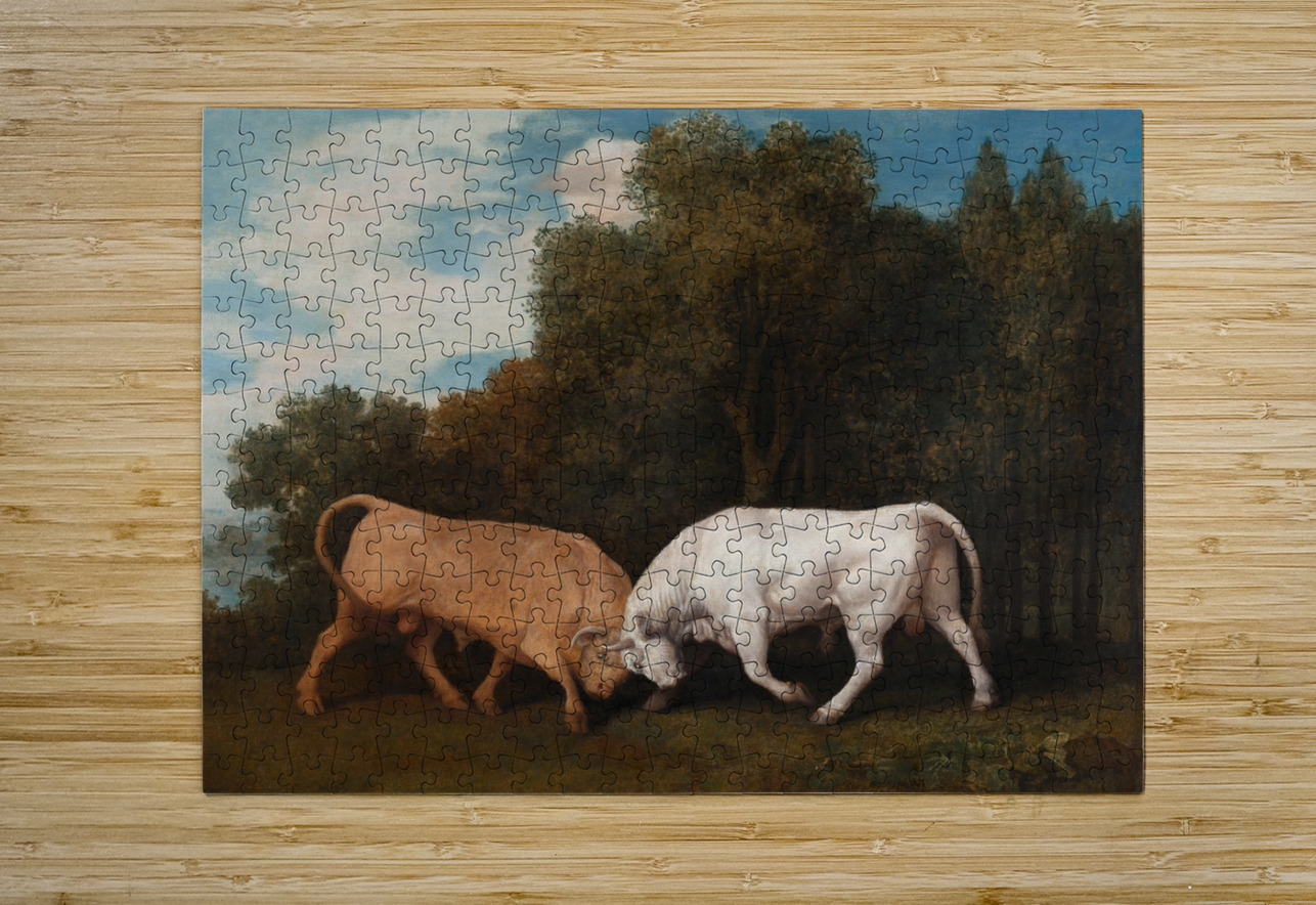 Bulls Fighting [1786] by George Stubbs [1724–1806] MyCozyFineArt Puzzle printing