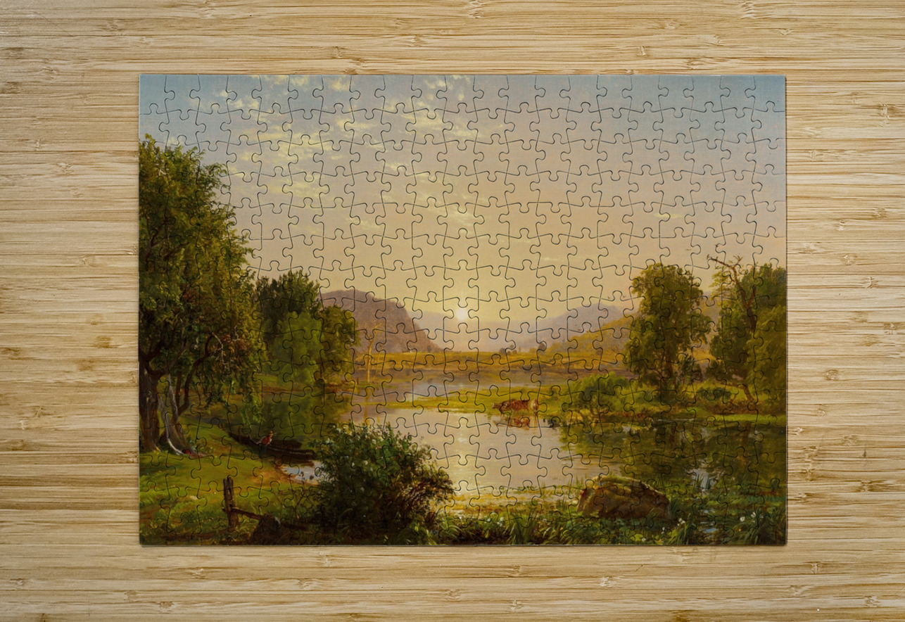 Preparing the Boats at Greenwood Lake [1858] by Jasper Francis Cropsey [1823–1900] MyCozyFineArt Puzzle printing