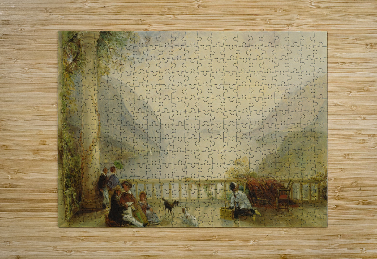 Figures on a Balcony. Probably at Westpoint [ca. 1843] by Thomas Creswick [1811–1869] MyCozyFineArt Puzzle printing