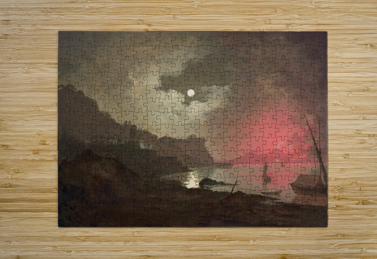 A view of Vesuvius from Posillipo. Naples by Joseph Wright of Derby [1734–1797] MyCozyFineArt Puzzle printing