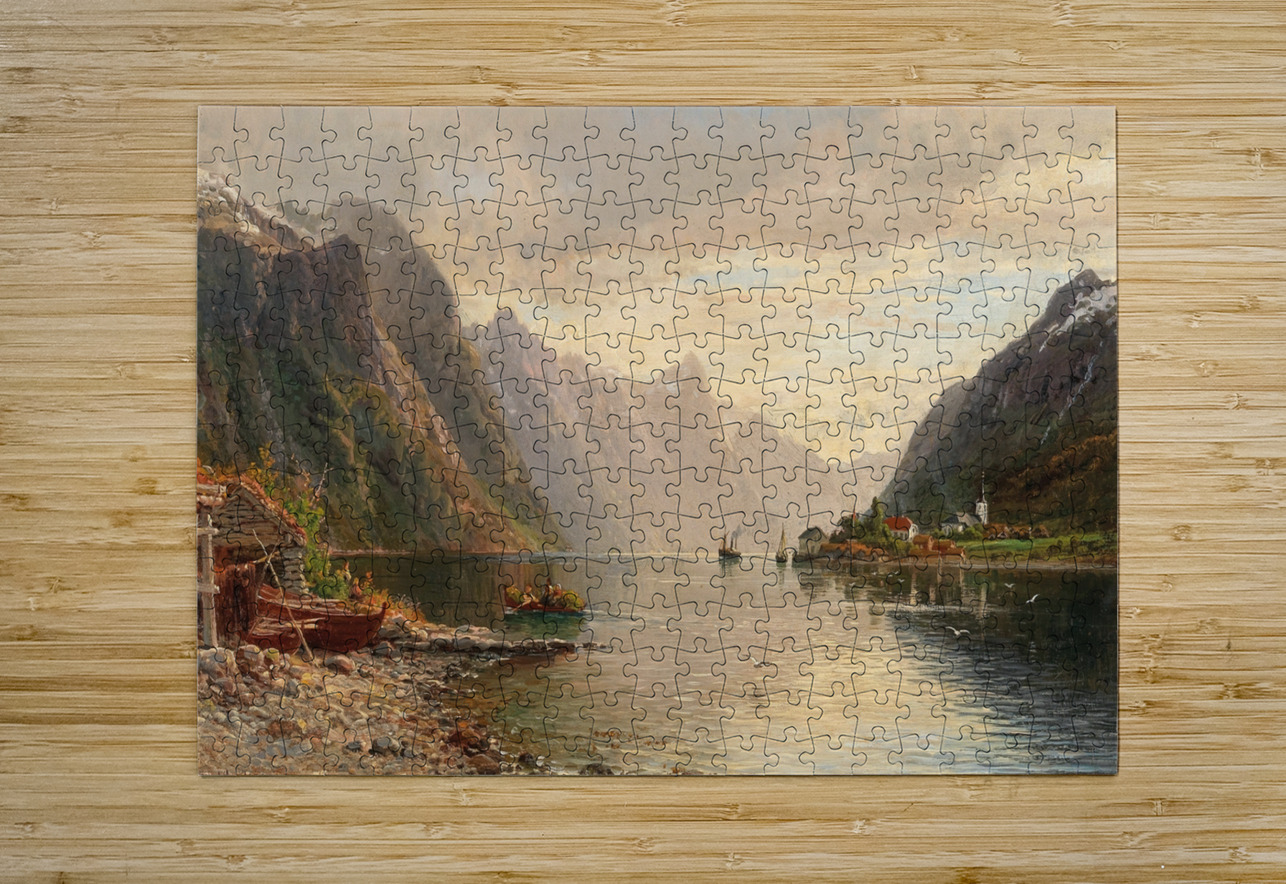 Fjordlandschaft [1891] by Anders Askevold [1834–1900] MyCozyFineArt Puzzle printing