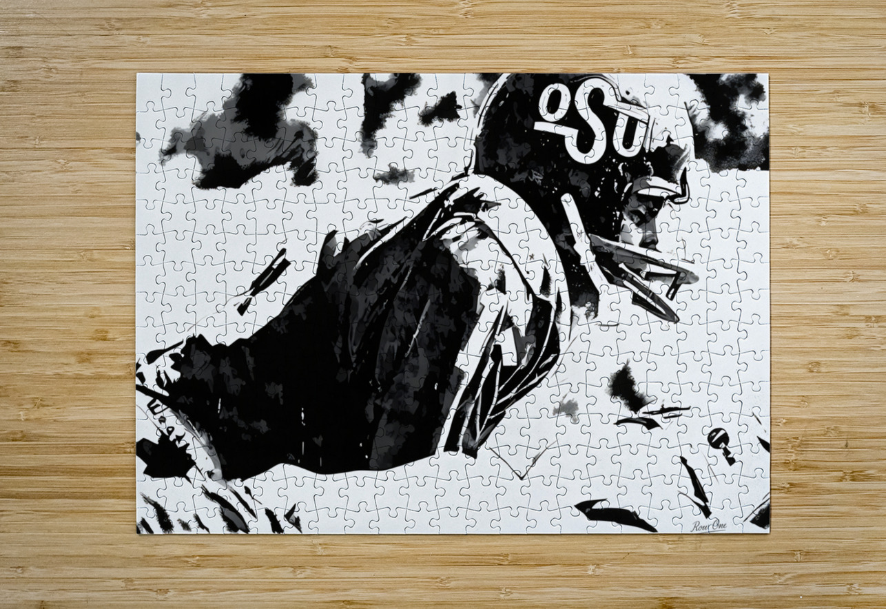 1976 Oklahoma State Cowboys Football Art Row One Brand Puzzle printing