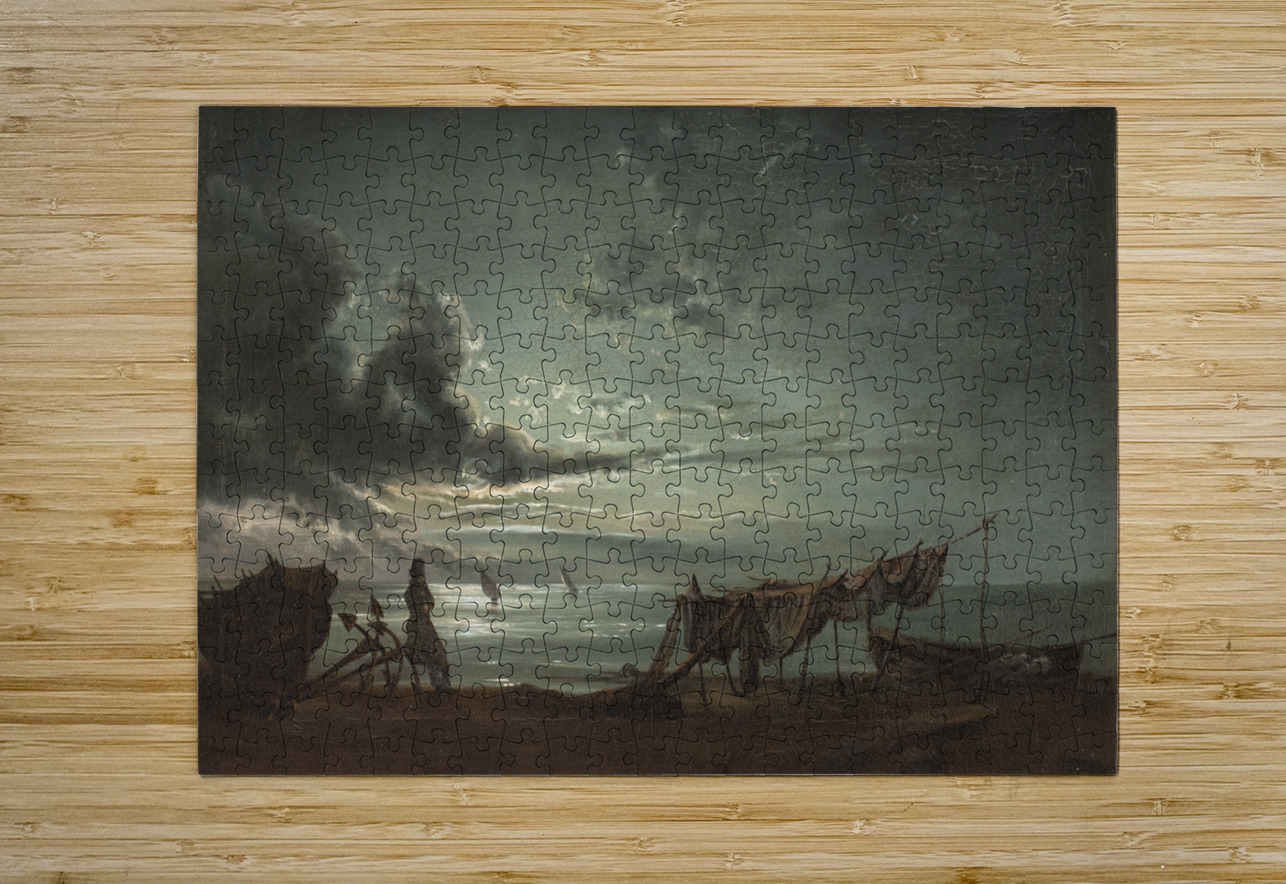 The Gulf of Naples. Moonlight [1820–1821] by Johan Christian Dahl [1788–1857] MyCozyFineArt Puzzle printing