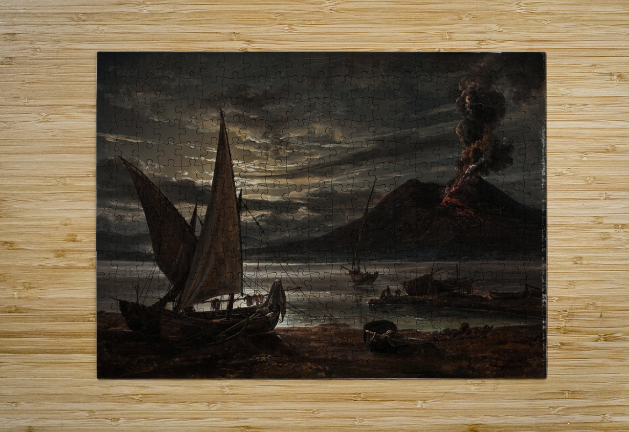 Vesuvius In Eruption. Moonlight [1821] by Johan Christian Dahl [1788–1857] MyCozyFineArt Puzzle printing