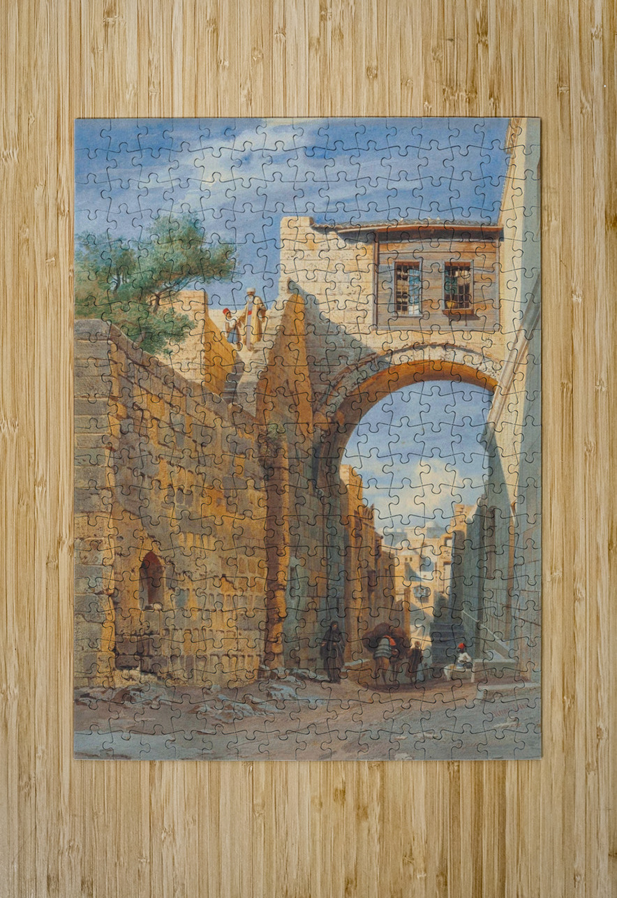 Street Scene In Jerusalem [1863] by Carl Friedrich Heinrich Werner [1808–1894] MyCozyFineArt Puzzle printing