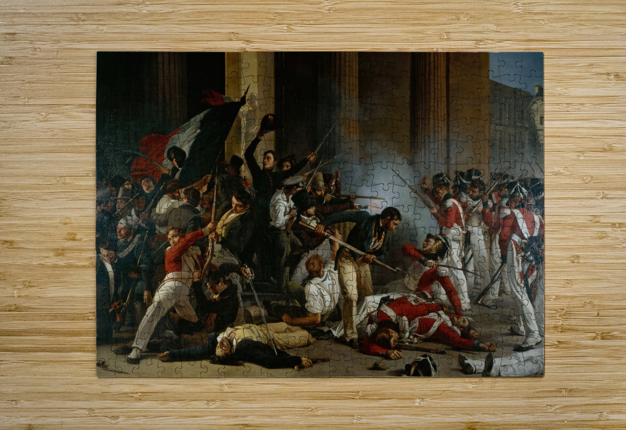 Prise du Louvre. Le 29 juillet 1830. Massacre des gardes suisses. [1832] by Jean–Louis Bezard [1799–1881] MyCozyFineArt Puzzle printing