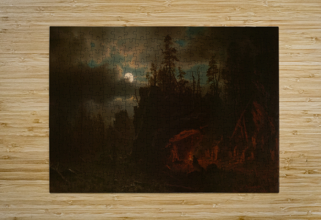 The Trappers’ Camp [1861] by Albert Bierstadt [1830–1902] MyCozyFineArt Puzzle printing