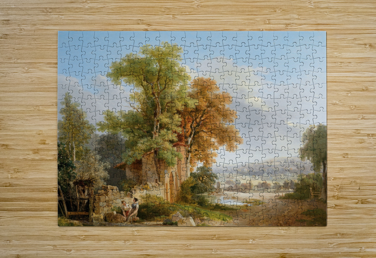 Wäscherinnen vor weiter Landschaft by Wolfgang Adam Töpffer [1766–1847] MyCozyFineArt Puzzle printing