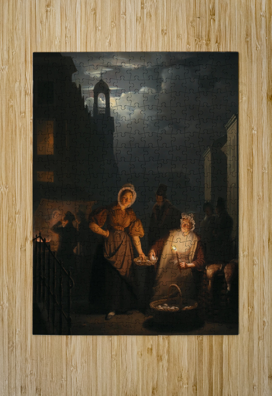 Night market in Rotterdam by Petrus van Schendel [1806–1870] MyCozyFineArt Puzzle printing