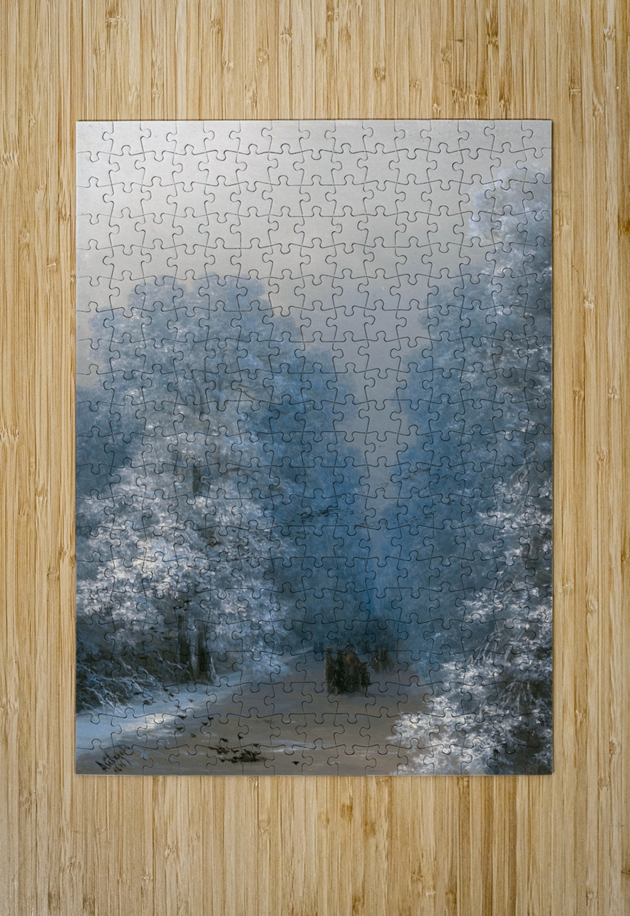 Winter Landscape [1876] by Ivan Konstantinovich Aivazovsky [1817–1900] MyCozyFineArt Puzzle printing