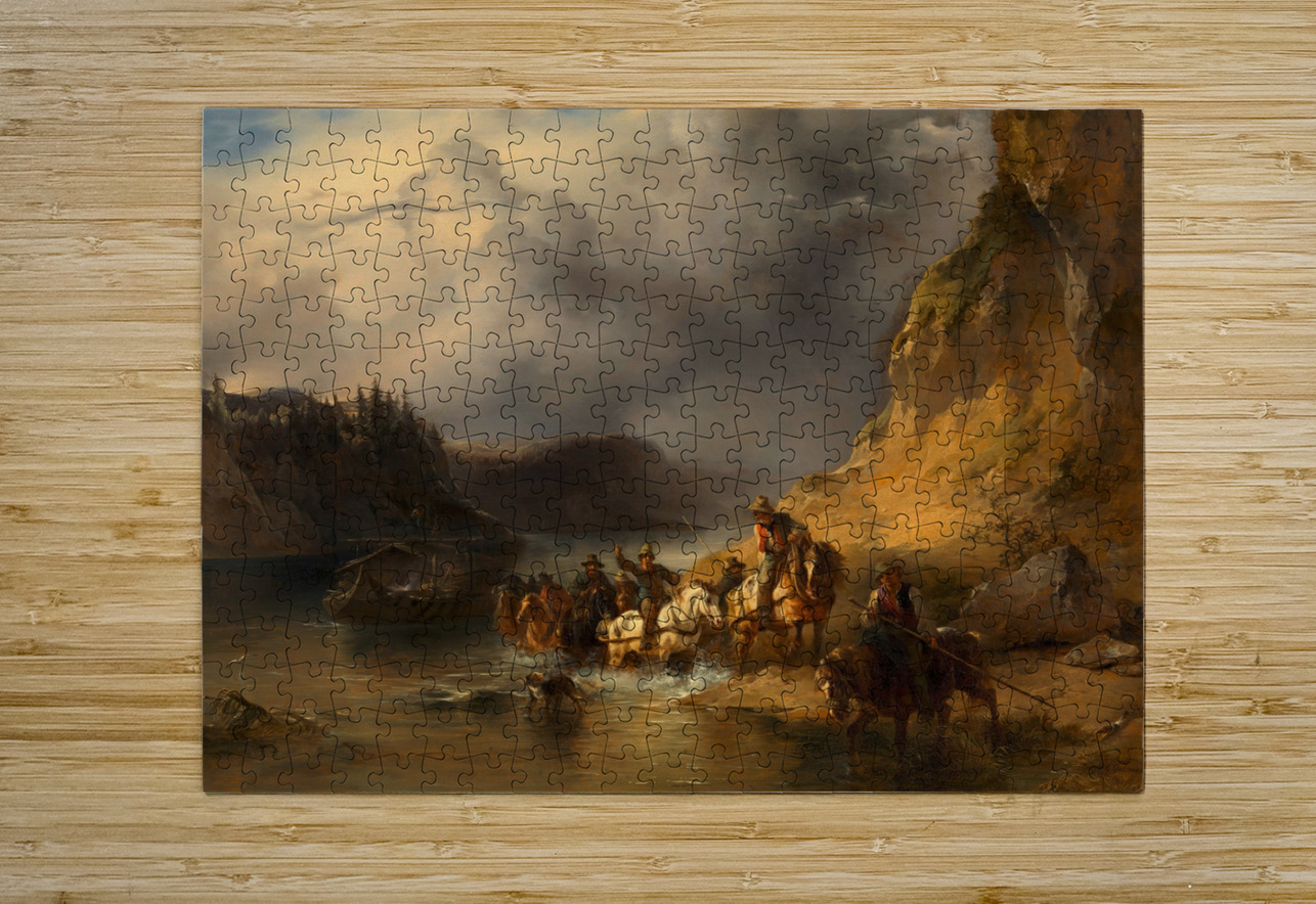 Ein Schiffszug auf der Donau [1848] by Friedrich August Matthias Gauermann [1807–1862] MyCozyFineArt Puzzle printing
