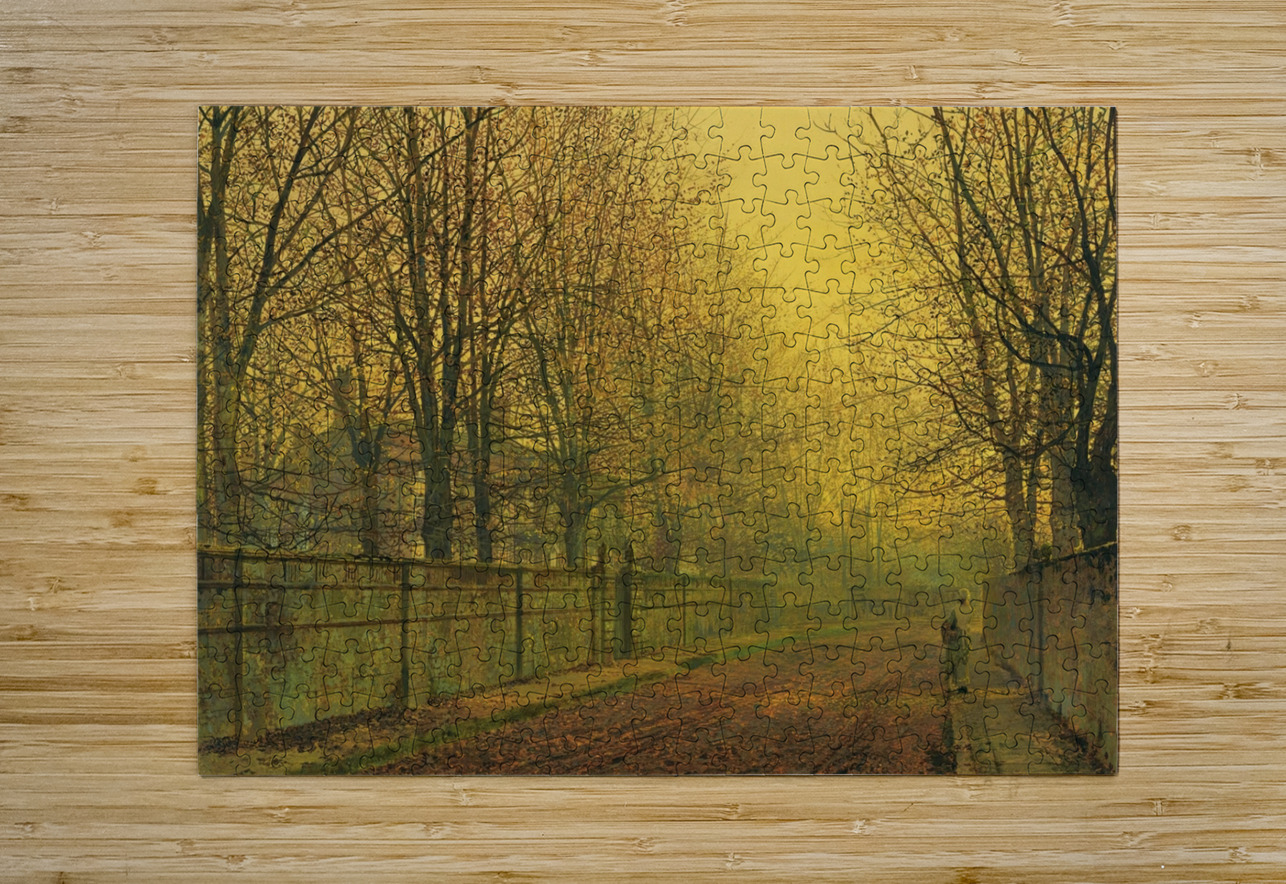 In The Golden Glow Of Autumn [1884] by John Atkinson Grimshaw [1836–1893] MyCozyFineArt Puzzle printing