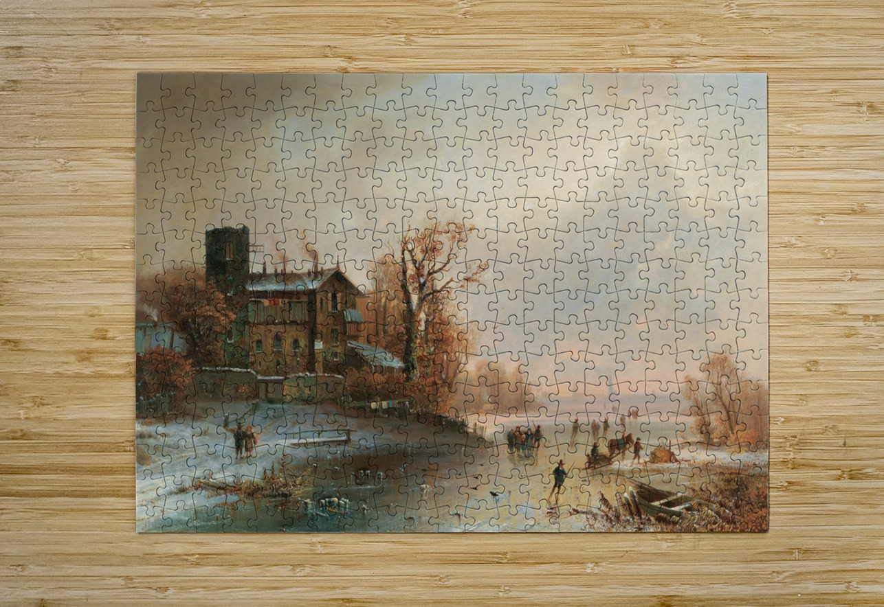 Winter pleasures by Anton Doll [1826–1887] MyCozyFineArt Puzzle printing