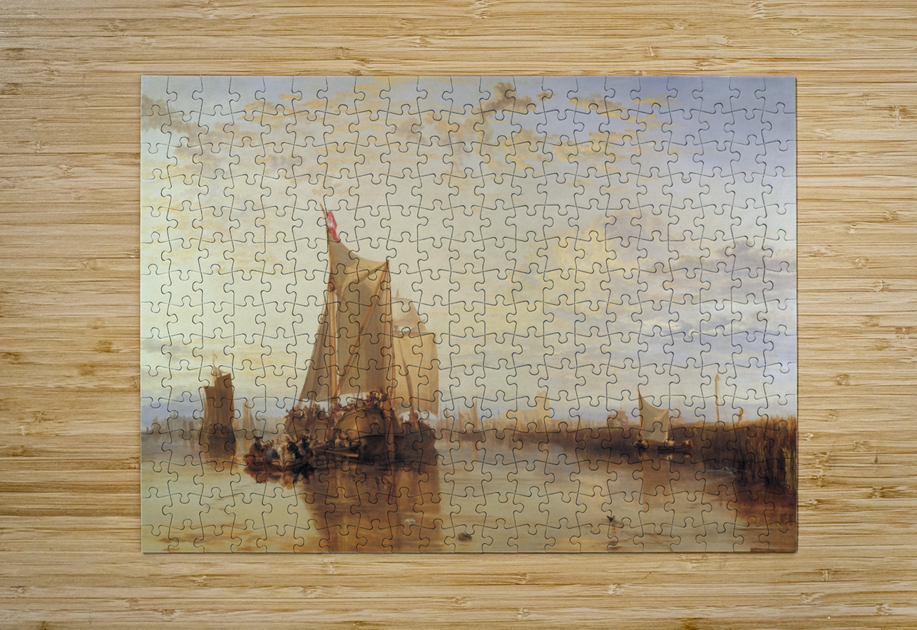 Dort or Dordrecht– The Dort Packet–Boat from Rotterdam Becalmed [1818] by Joseph Mallord William Turner [1775–1851] MyCozyFineArt Puzzle printing