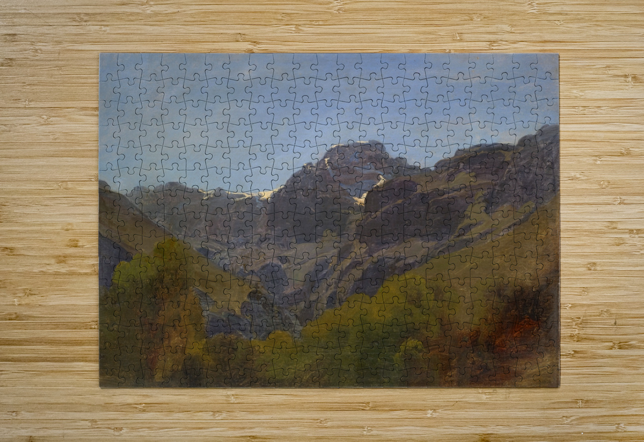 Mountain Landscape of Glarus with ‘Rüchigrat’ and ‘Bös Fulen’ by Johann Rudolf Koller [1828–1905] MyCozyFineArt Puzzle printing
