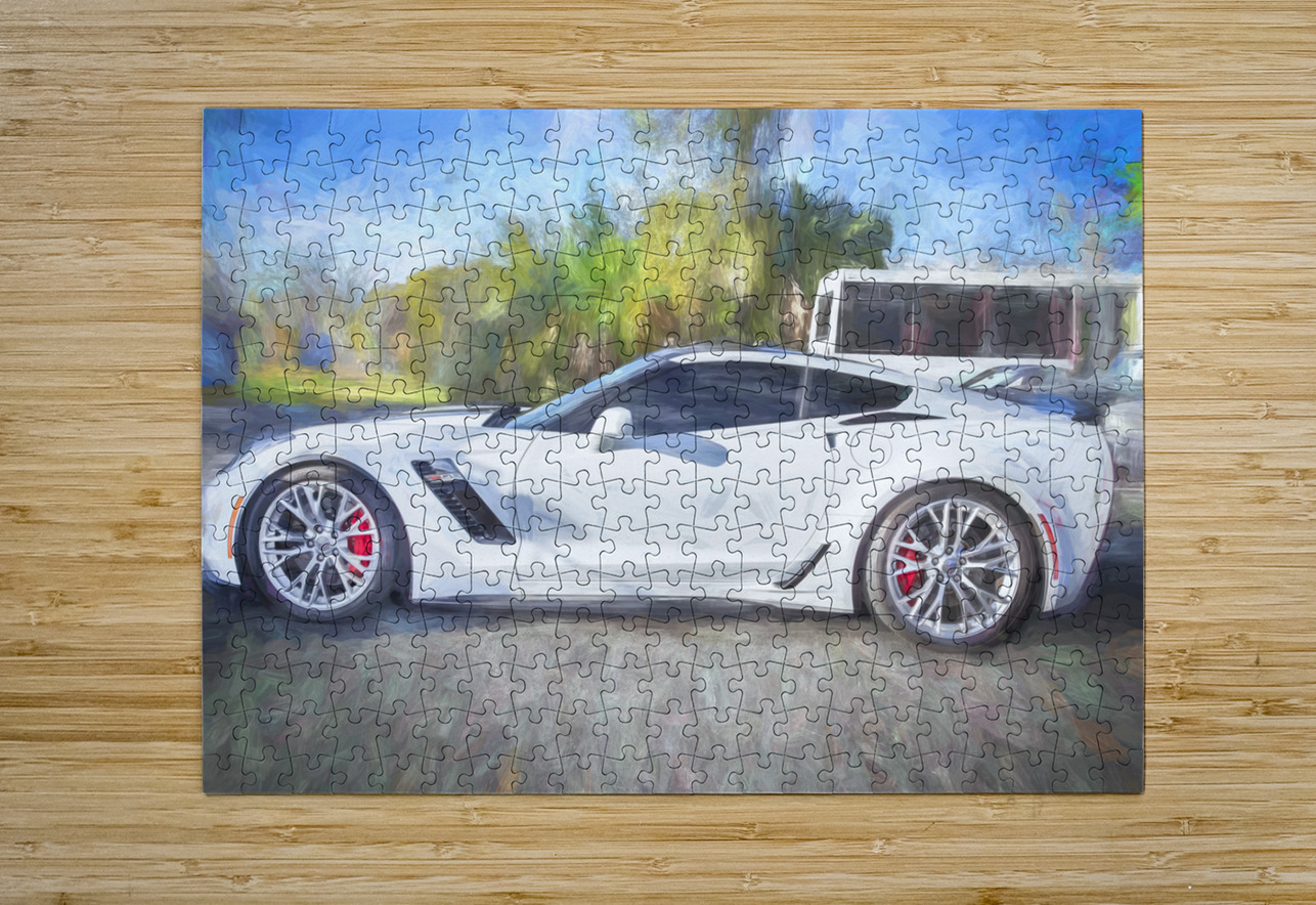 2017 White Chevrolet Corvette ZO6 X15 2 Rich Franco Puzzle printing