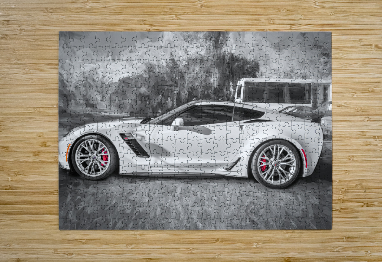 2017 White Chevrolet Corvette ZO6 X15 5 Rich Franco Puzzle printing
