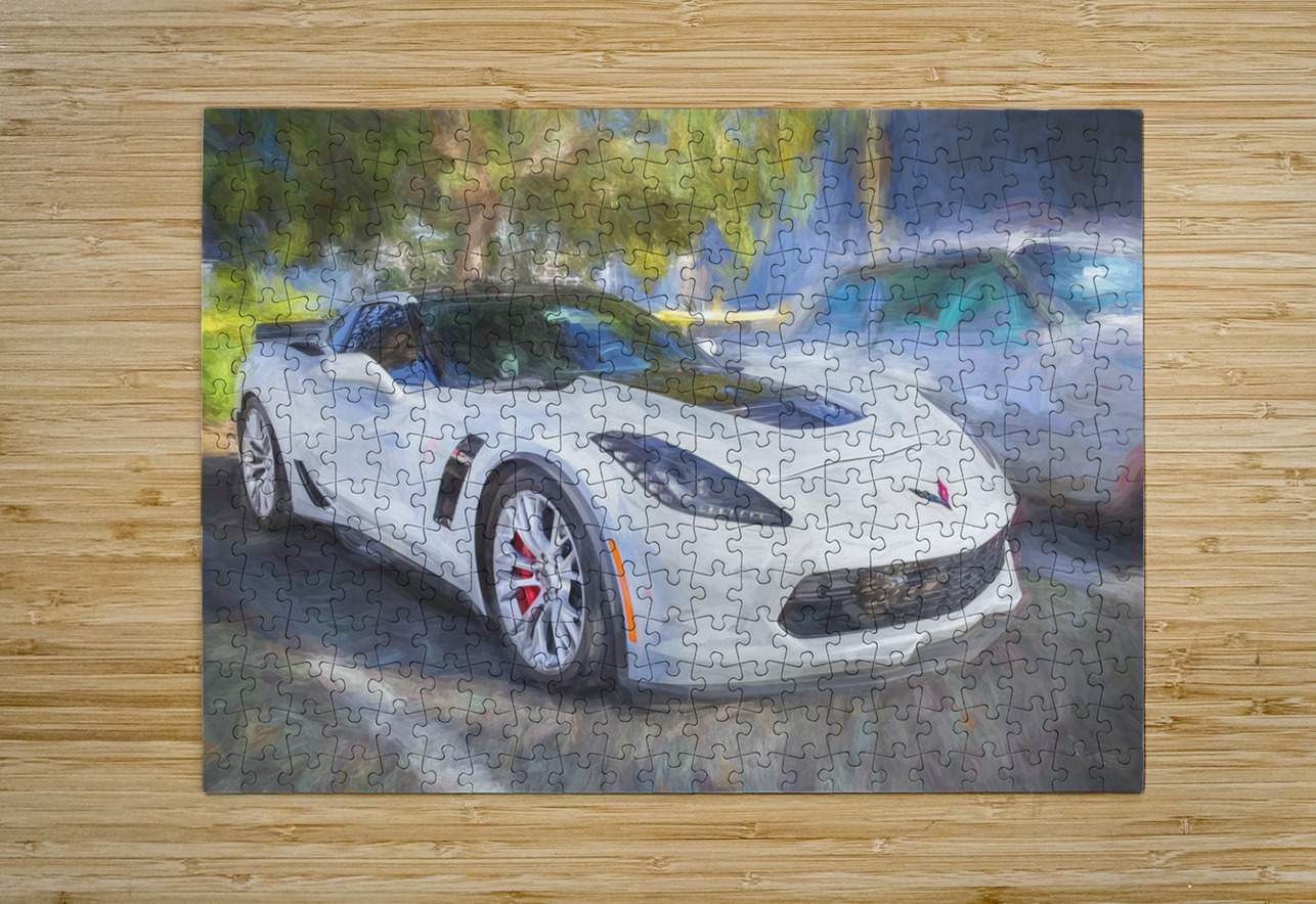 2017 White Chevrolet Corvette ZO6 X15 11 Rich Franco Puzzle printing