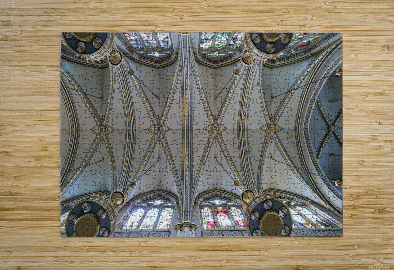 The ornate arched ceiling of the Cathedral of Saint Helena in Helena Montana USA David Reinhold Puzzle printing