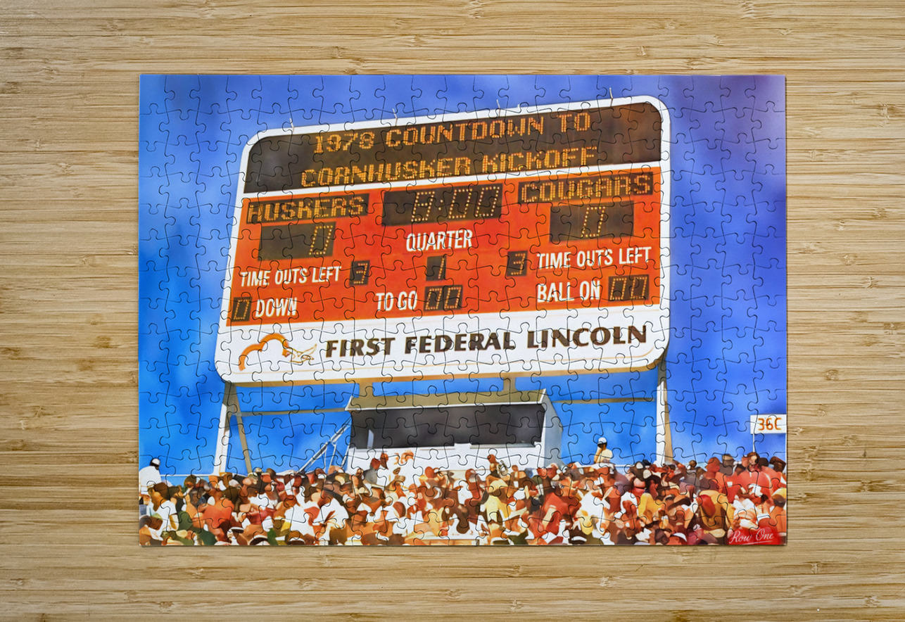 1977-78 Nebraska Cornhuskers Scoreboard Art Row One Brand Puzzle printing