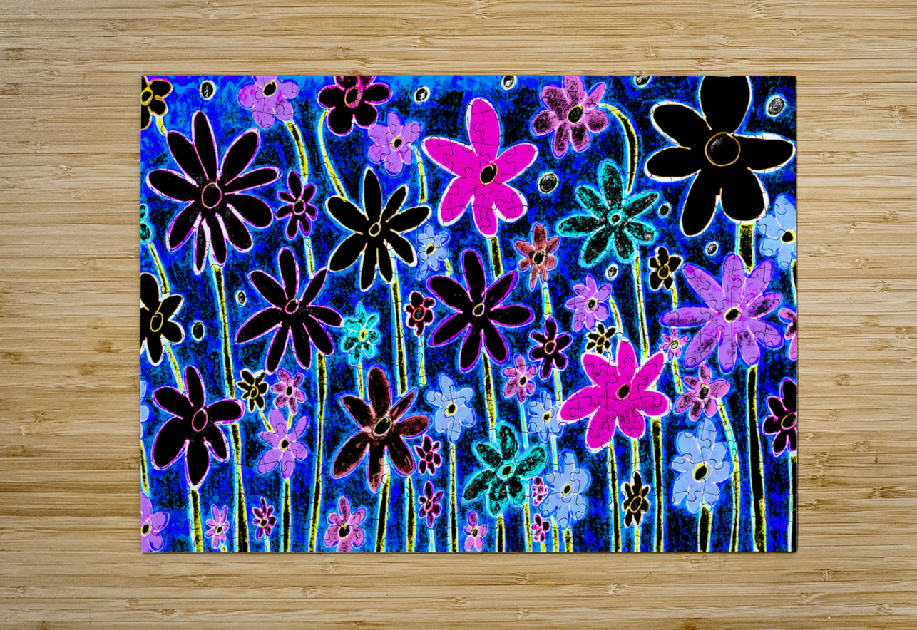 Abstract Garden At Night Catriona Roberts Nature Photography and Designs Puzzle printing