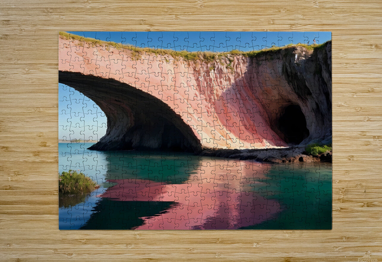Stunning Pink Rock Arch Over Turquoise Waters – A Natural Wonder Carole Bally Puzzle printing