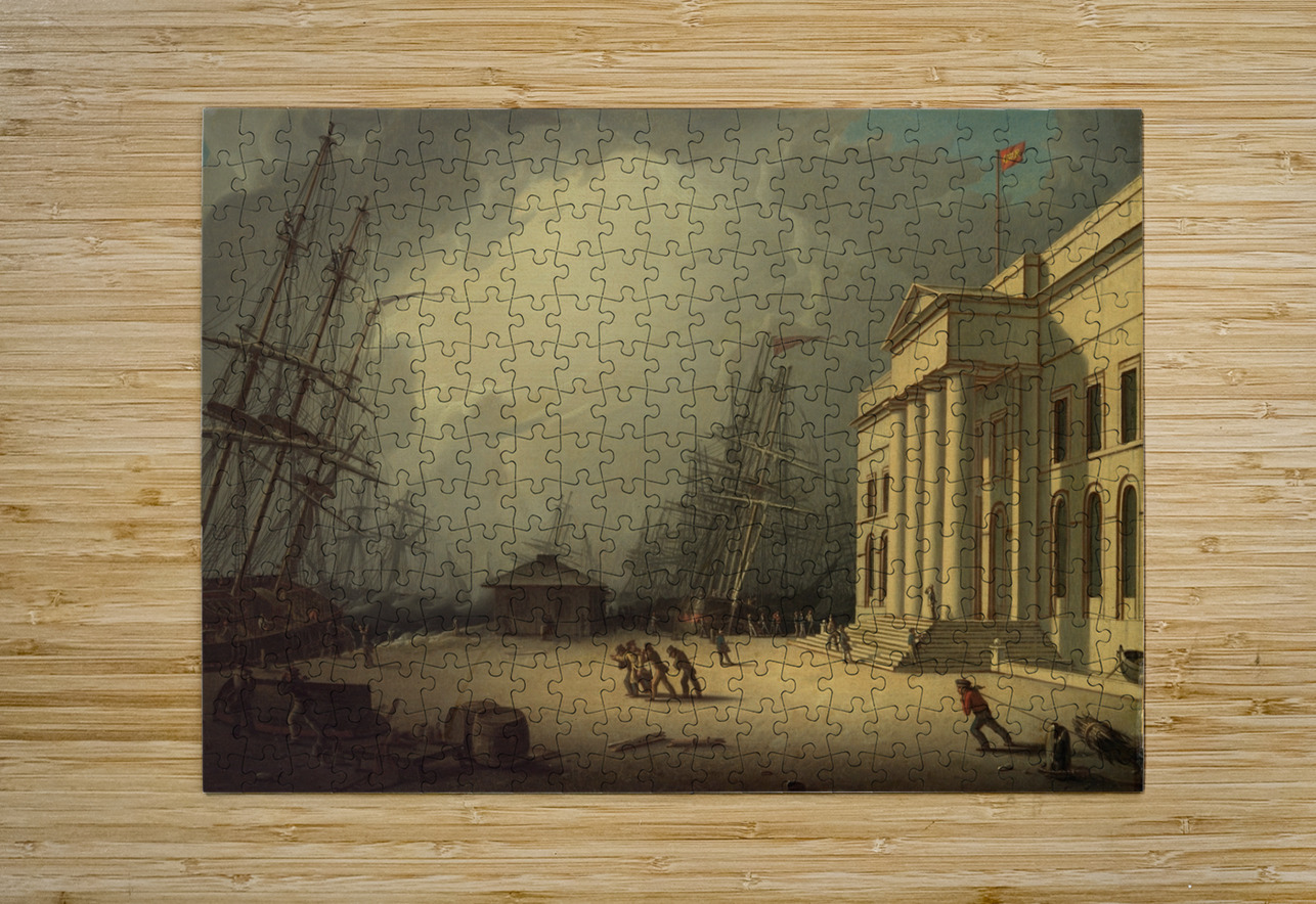 The Custom House at Greenock. Scotland [1828] by Robert Salmon [1775–1845] MyCozyFineArt Puzzle printing