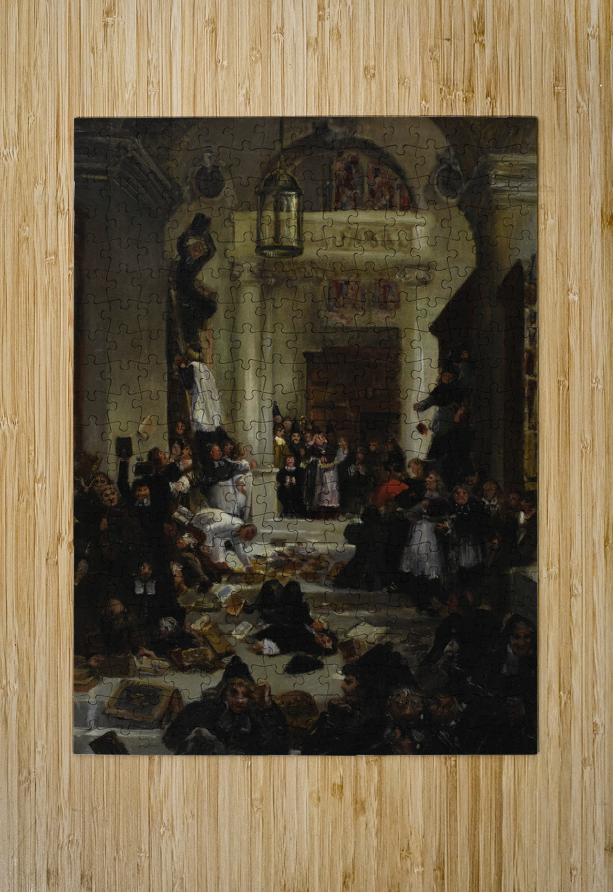 Rebellion In The Monastery by Circle Of Eugenio Lucas Velásquez [1817–1870] MyCozyFineArt Puzzle printing