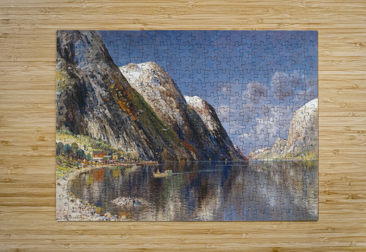 Drontheim Fjord by Karl Kaufmann [1843–1905] MyCozyFineArt Puzzle printing