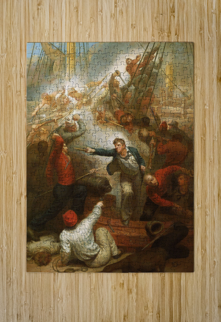 Captain William Rogers capturing the ‘Jeune Richard’. 1 October 1807 [1808] by Samuel Drummond [1766–1844] MyCozyFineArt Puzzle printing