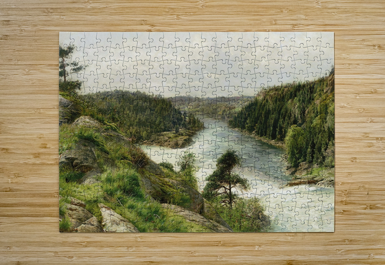 Troldhattens Fald Set Fra Hotel Udsigten [1897] by Peder Mørk Mønsted [Danish . 1859–1941] MyCozyFineArt Puzzle printing