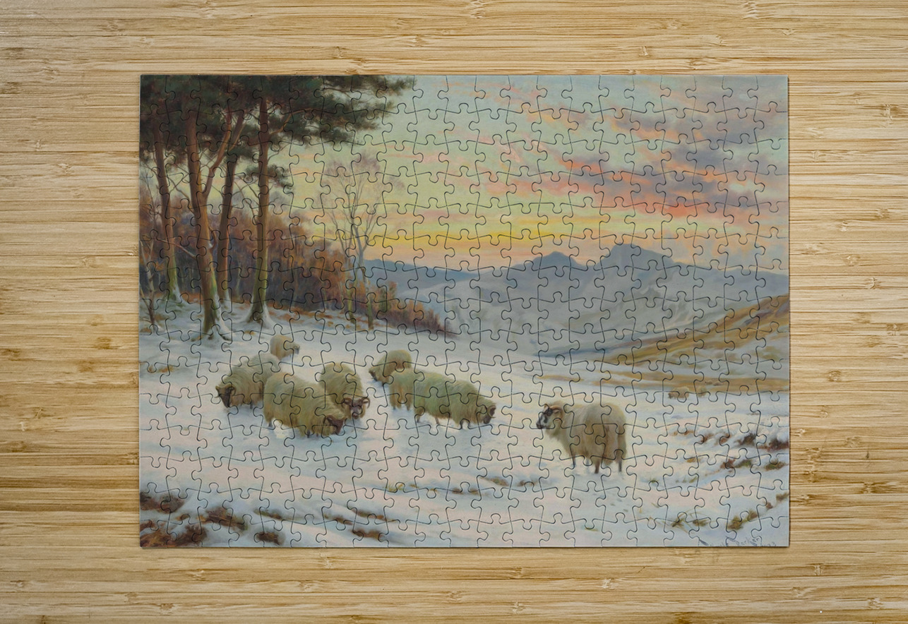 A winter’s evening [1923] by Wright Barker [1864–1941] MyCozyFineArt Puzzle printing