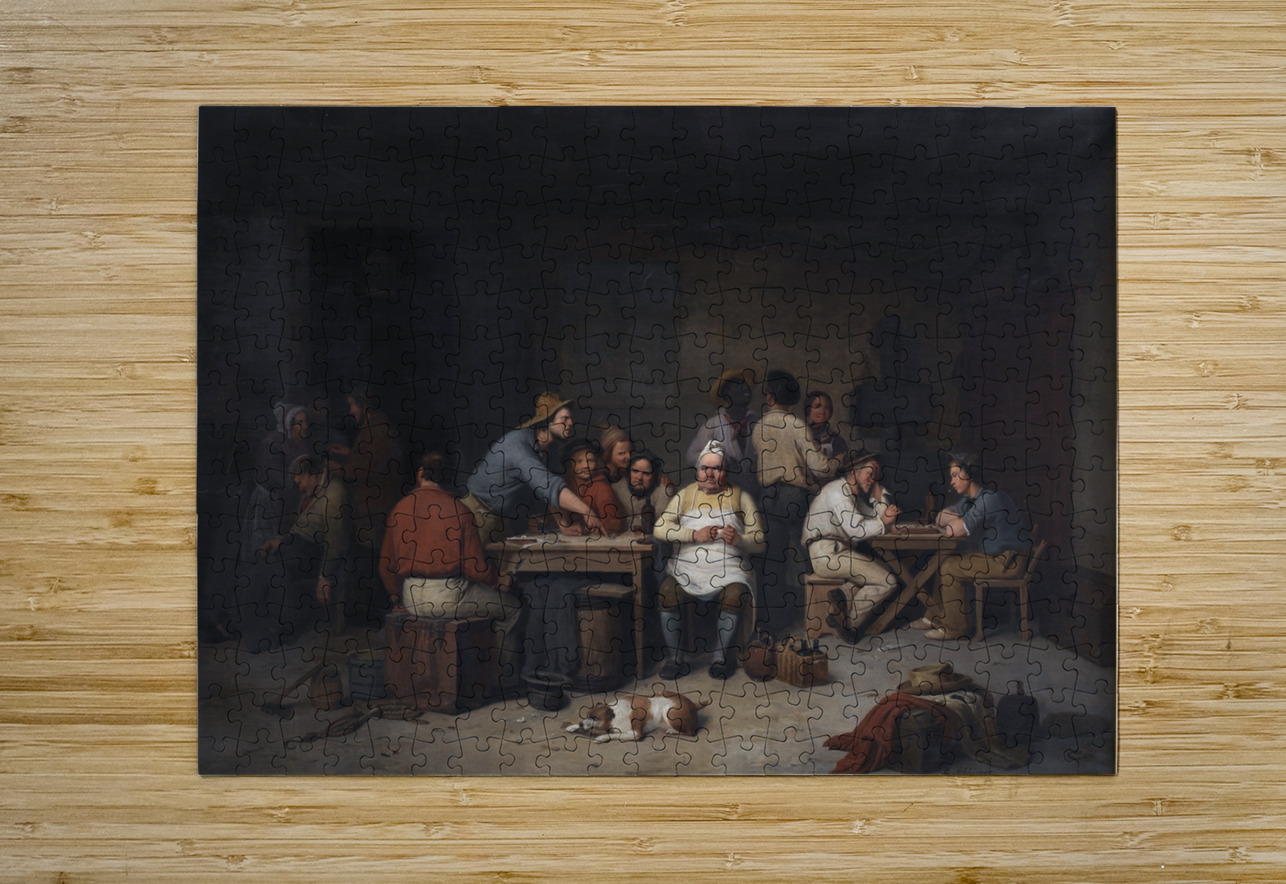 En scene i værtshuset Brokkensbod [1846–1847] by Christian Andreas Schleisner [1810–1882] MyCozyFineArt Puzzle printing