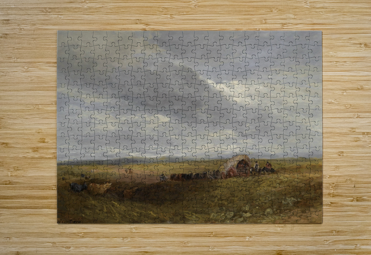 Travellers in a landscape by David Cox [1783–1859] MyCozyFineArt Puzzle printing