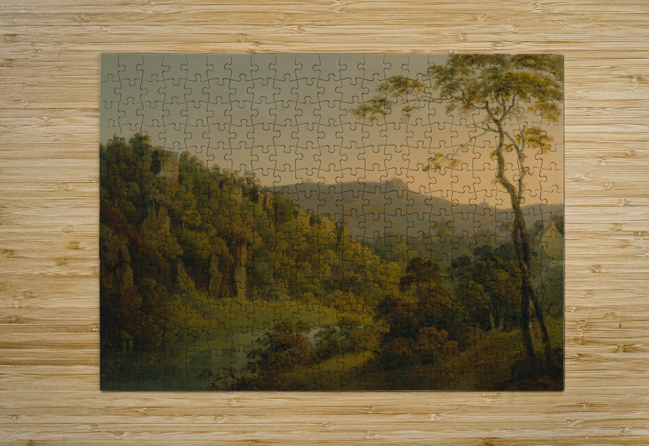 Matlock Dale. Looking toward Black Rock Escarpment by Joseph Wright of Derby [1734–1797] MyCozyFineArt Puzzle printing