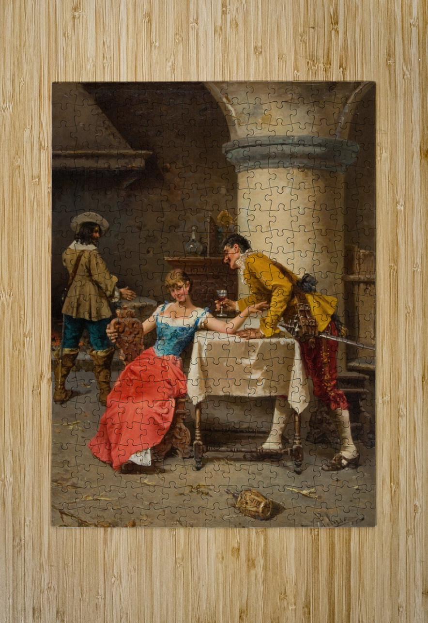 The Courtship by Francesco Peluso [1836–1916] MyCozyFineArt Puzzle printing