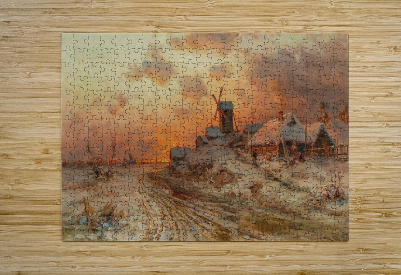 Homecoming at sunset [1912] by Julius Sergius Klever [1850–1924] MyCozyFineArt Puzzle printing