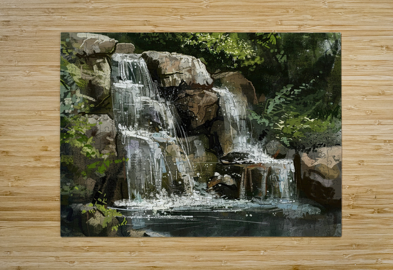 Cascading Waters Flow 2Y9N7J 45 Abstract Rebellion Puzzle printing