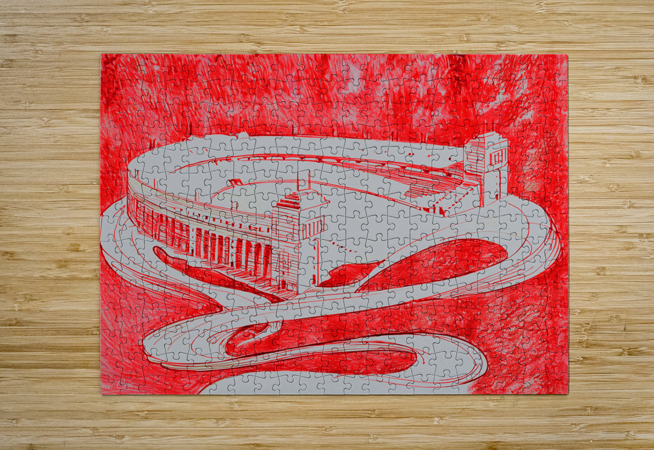 1920s Ohio Stadium Art Remix Row One Brand Puzzle printing