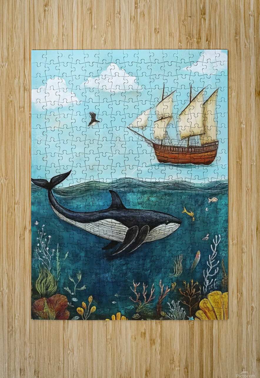 ship whale ocean sea nature Samant4 Puzzle printing