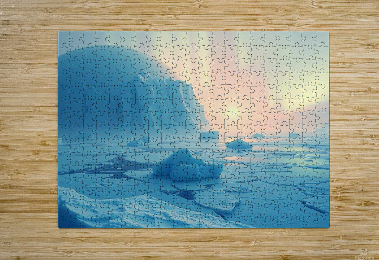 An Ice Planet with Frozen Oceans and Floating Icebergs nor 2020 Puzzle printing