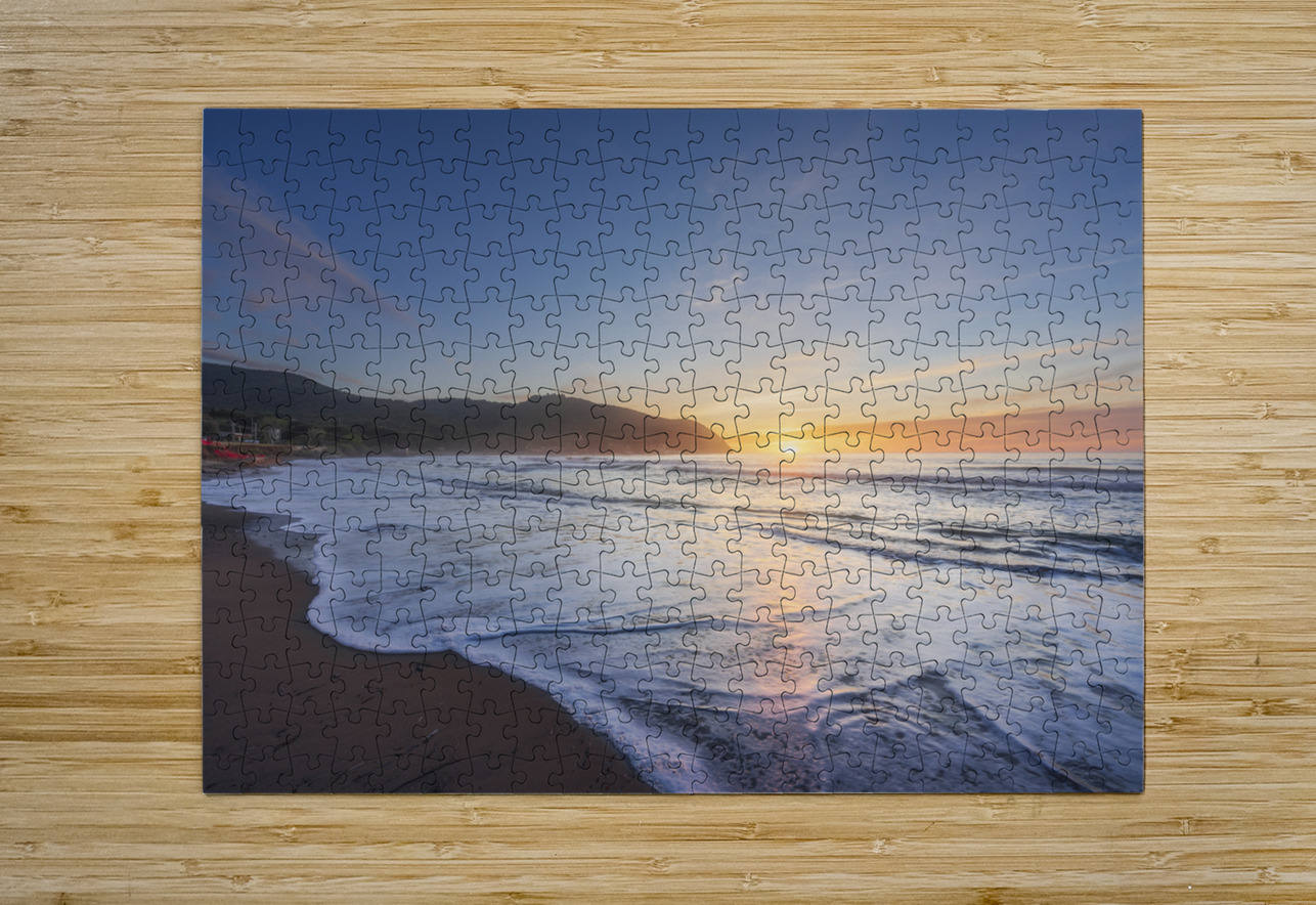 Waves on the Baratti beach at sunset. Tuscany Italy Stefano Orazzini Puzzle printing