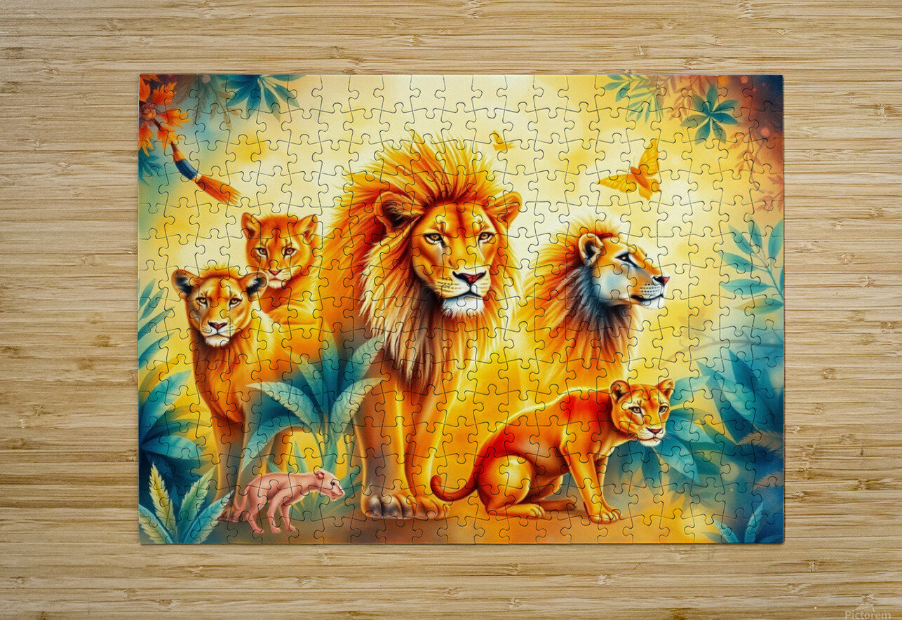 A vibrant watercolor painting depicting a group o nor 2020 Puzzle printing
