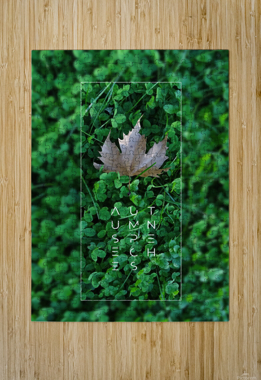 Plain tree leaf on clover meadow iRT Puzzle printing