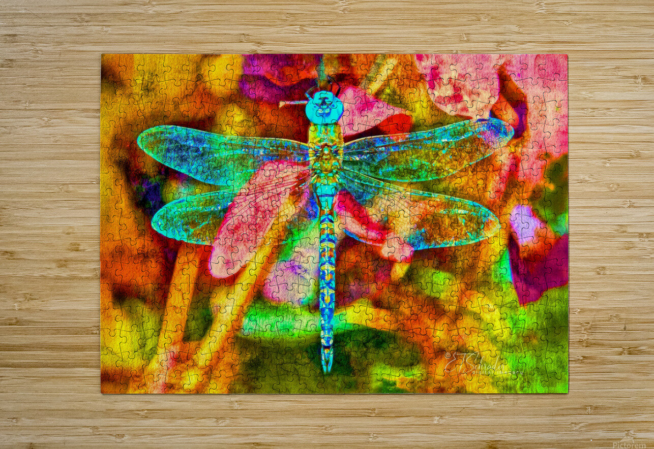 blue dragonfly floating ETSchrader Puzzle printing
