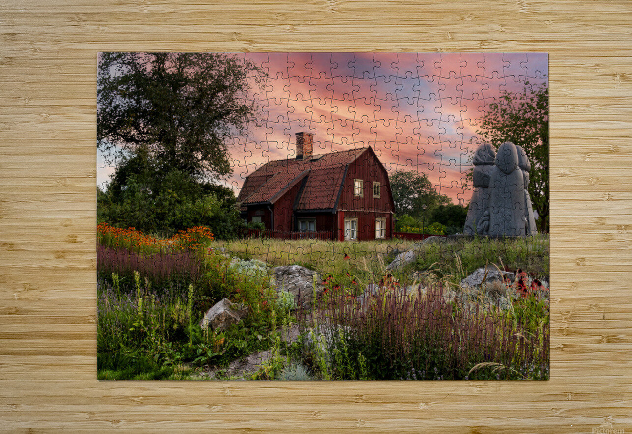 Scenic House - Stockholm Sweden JazzArt Photography Puzzle printing