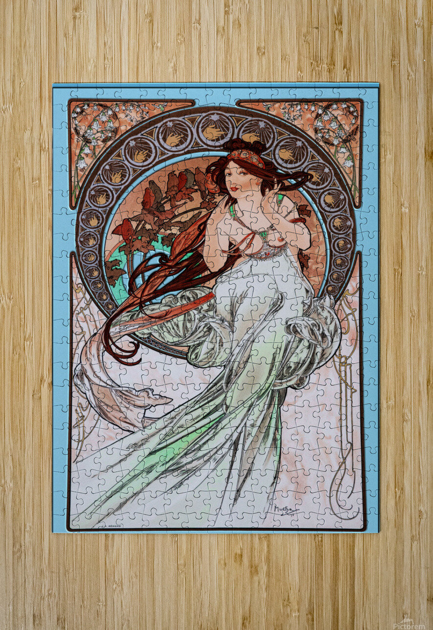 The Music by Alphonse Mucha by xzendor7 Wall Art
