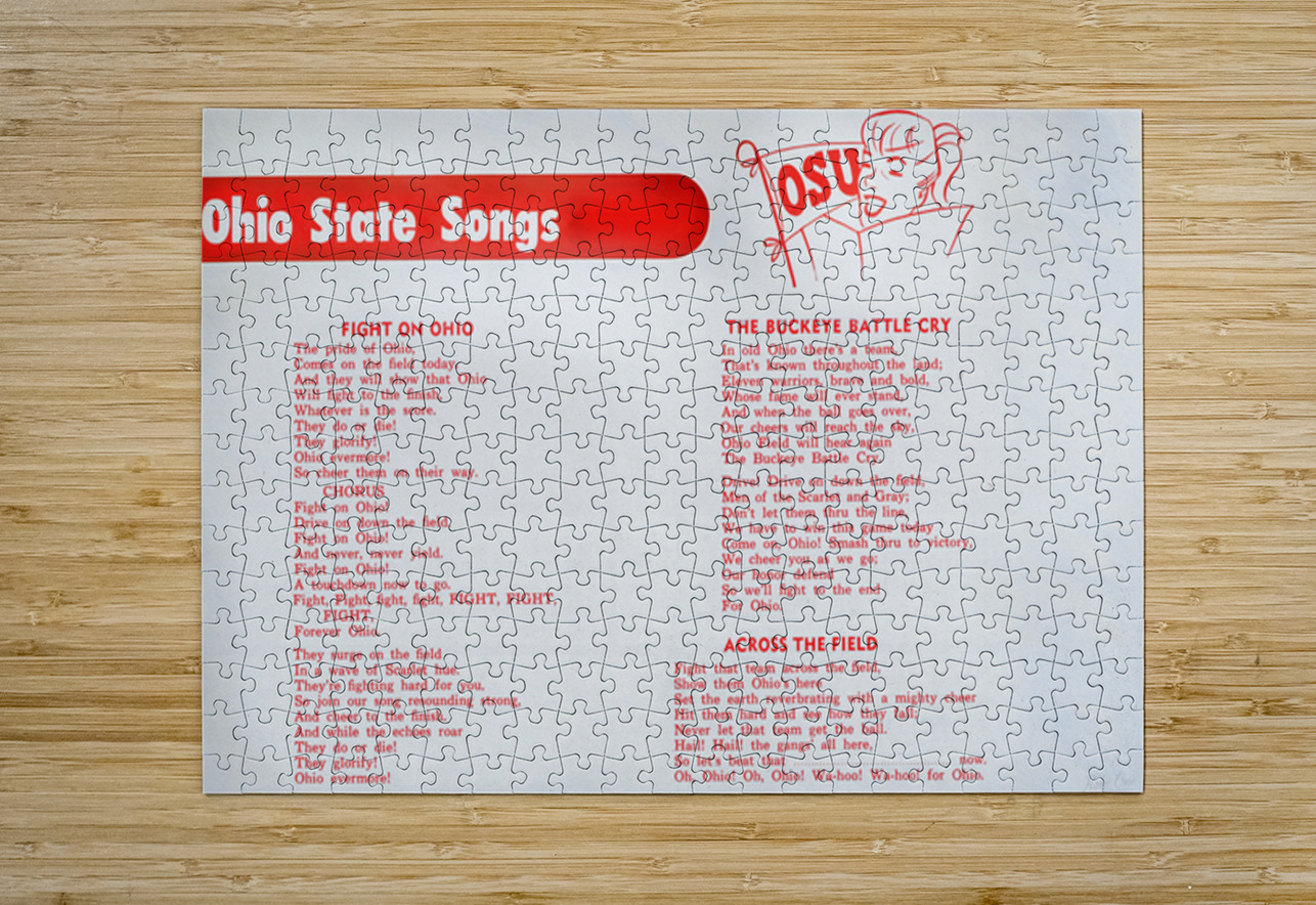 1950s Ohio State Songs Art Row One Brand Puzzle printing